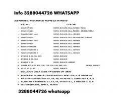 Vetro samsung j2 j3 j4 j5 j7 a1 a2 a3 a5 vari colori touch